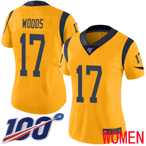 Los Angeles Rams Limited Gold Women Robert Woods Jersey NFL Football 17 100th Season Rush Vapor Untouchable